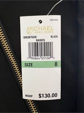 MICHAEL Michael Kors Black Dress Pants with Gold Zipper